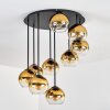 Koyoto Plafondlamp, Kogellampje Goud, Duidelijk, 9-lichts