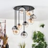 Gastor Plafondlamp, Kogellampje Amber, Duidelijk, Rookkleurig, 9-lichts