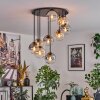 Gastor Plafondlamp, Kogellampje Amber, Duidelijk, Rookkleurig, 9-lichts