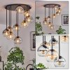 Koyoto Plafondlamp, Kogellampje Amber, Duidelijk, Rookkleurig, 9-lichts