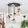 Koyoto Plafondlamp, Kogellampje Amber, Duidelijk, Rookkleurig, 9-lichts