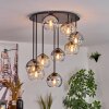 Koyoto Plafondlamp, Kogellampje Amber, Duidelijk, Rookkleurig, 9-lichts