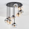 Koyoto Plafondlamp, Kogellampje Amber, Duidelijk, Rookkleurig, 9-lichts