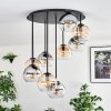 Koyoto Plafondlamp, Kogellampje Amber, Duidelijk, Rookkleurig, 9-lichts