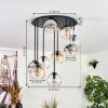 Koyoto Plafondlamp, Kogellampje Amber, Duidelijk, Rookkleurig, 9-lichts