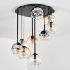 Koyoto Plafondlamp, Kogellampje Amber, Duidelijk, Rookkleurig, 9-lichts