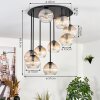 Koyoto Plafondlamp, Kogellampje Amber, Duidelijk, 9-lichts