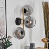 Koyoto Kogellampje, Wandlamp Goud, Zwart, 3-lichts