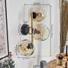 Gastor Kogellampje, Wandlamp Goud, Zwart, 3-lichts