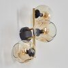 Gastor Kogellampje, Wandlamp Goud, Zwart, 3-lichts
