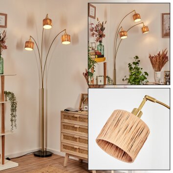 Granja Staande lamp Messing, Zwart, 3-lichts