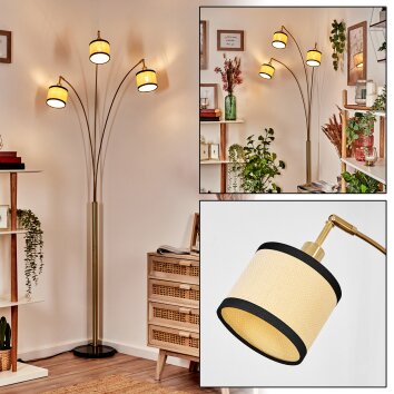 Chellas Staande lamp Messing, Zwart, 3-lichts