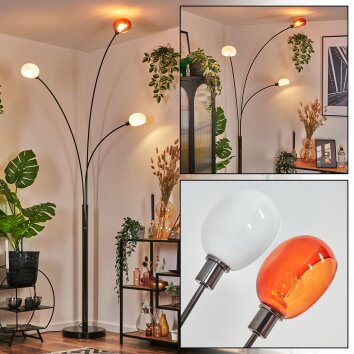 Nikkala Staande lamp Chroom, Zwart, 3-lichts