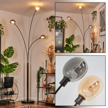 Nikkala Staande lamp Chroom, Zwart, 3-lichts