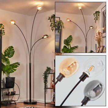 Nikkala Staande lamp Chroom, Zwart, 3-lichts