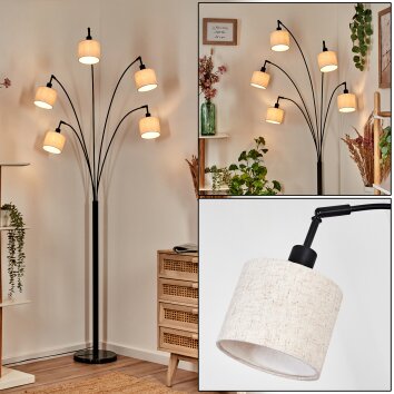 Bassagoda Staande lamp Zwart, 5-lichts