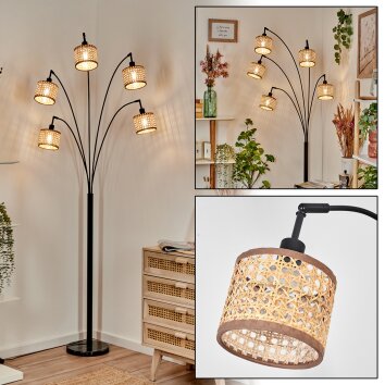 Barcos Staande lamp Zwart, 5-lichts