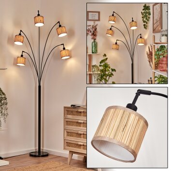 Bongal Staande lamp Zwart, 5-lichts