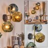 Ripoll Kogellampje, Wandlamp Goud, Zwart, 3-lichts