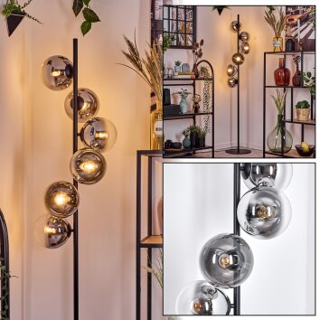 Gastor Staande lamp Chroom, Duidelijk, Rookkleurig, 6-lichts