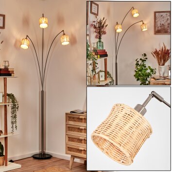 Cavaca Staande lamp Nikkel mat, Zwart, 3-lichts