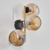Ripoll Kogellampje, Wandlamp Goud, Zwart, 3-lichts