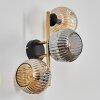Ripoll Kogellampje, Wandlamp Goud, Zwart, 3-lichts