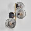 Ripoll Kogellampje, Wandlamp Goud, Zwart, 3-lichts