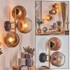 Ripoll Kogellampje, Wandlamp Goud, Zwart, 3-lichts