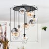 Gastor Plafondlamp, Kogellampje 57 cm Amber, Duidelijk, Rookkleurig, 9-lichts