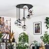Gastor Plafondlamp, Kogellampje 57 cm Chroom, Duidelijk, Rookkleurig, 9-lichts