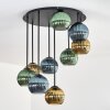 Koyoto Plafondlamp, Kogellampje 57 cm Blauw, Goud, Groen, 9-lichts