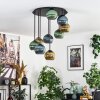 Koyoto Plafondlamp, Kogellampje 57 cm Blauw, Goud, Groen, 9-lichts