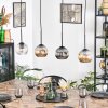 Ripoll Hanglamp, Kogellampje, Hanglamp Amber, Duidelijk, Rookkleurig, 4-lichts