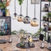 Ripoll Hanglamp, Kogellampje, Hanglamp Amber, Duidelijk, Rookkleurig, 4-lichts