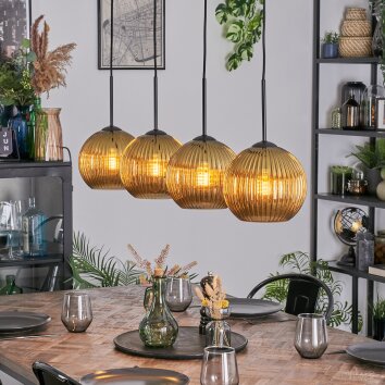 Koyoto Hanglamp, Kogellampje, Hanglamp Goud, 4-lichts