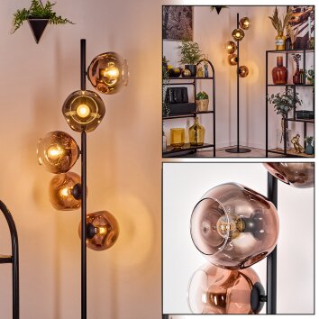 Ripoll Staande lamp Duidelijk, Koperkleurig, 5-lichts