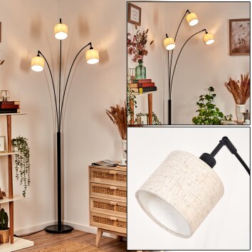 Bassagoda Staande lamp Zwart, 3-lichts