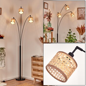 Barcos Staande lamp Zwart, 3-lichts