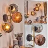 Ripoll Kogellampje, Wandlamp Goud, Zwart, 3-lichts