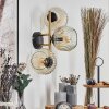Ripoll Kogellampje, Wandlamp Goud, Zwart, 3-lichts