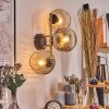 Ripoll Kogellampje, Wandlamp Goud, Zwart, 3-lichts