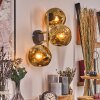 Ripoll Kogellampje, Wandlamp Goud, Zwart, 3-lichts