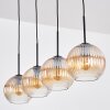 Koyoto Hanglamp, Kogellampje, Hanglamp Amber, Duidelijk, 4-lichts