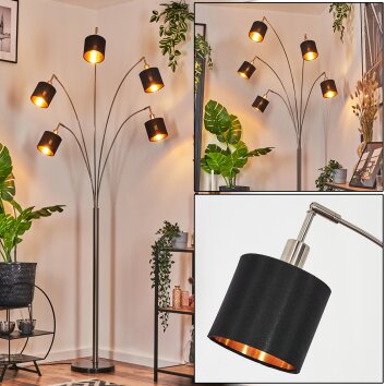 Alsen Staande lamp Nikkel mat, Zwart, 5-lichts