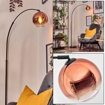 Koyoto Staande lamp, Booglampen Zwart, 1-licht