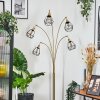 Yaak Staande lamp Messing, Zwart, 5-lichts