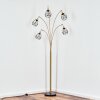 Yaak Staande lamp Messing, Zwart, 5-lichts