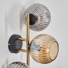 Ripoll Kogellampje, Wandlamp Goud, Zwart, 3-lichts