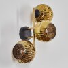 Ripoll Kogellampje, Wandlamp Goud, Zwart, 3-lichts